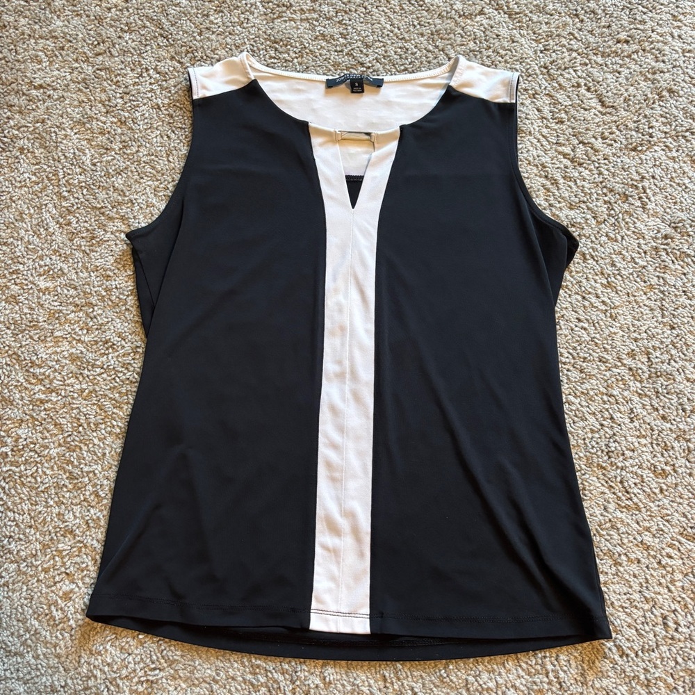 Jones NY Size S Black & White Business Tank